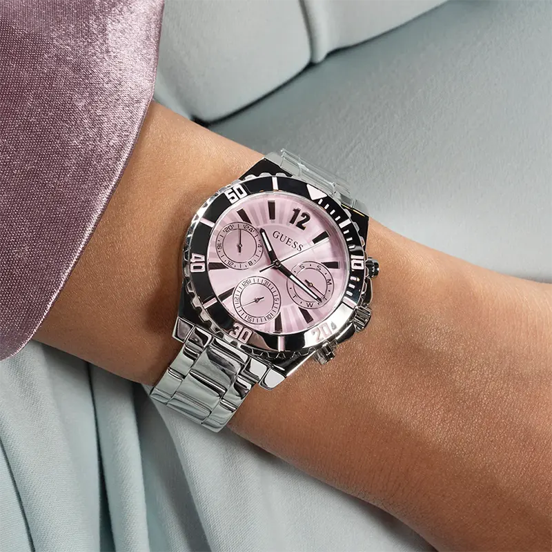 Guess Phoebe Pink Dial Fashion Ladies Watch- GW0696L1